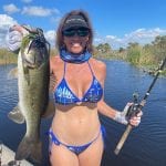 kimberly with bass on airboat